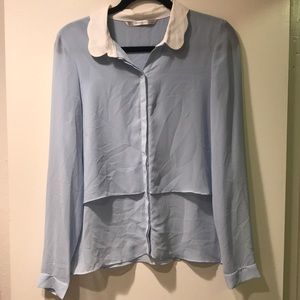 Peter Pan Collar Baby Blue Blouse C2